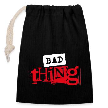 Bad Thing - Verschließbarer Geschenkbeutel aus Baumwolle (14x20cm) - Schwarz - Vorne