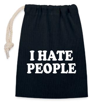I hate people - Verschließbarer Geschenkbeutel aus Baumwolle (14x20cm) - Navy - Vorne