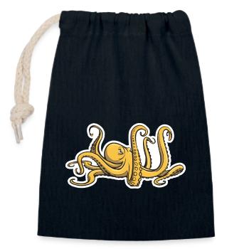 Böser Oktopus - acht Tentakel - Tintenfisch - Verschließbarer Geschenkbeutel aus Baumwolle (14x20cm) - Navy - Vorne