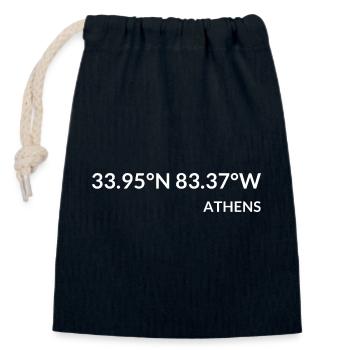 Athens, Georgia, USA Coordinates - Closable cotton gift bag (14x20cm) - navy - Front