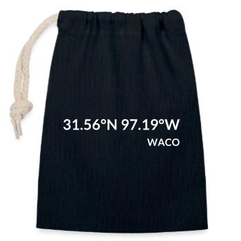 Coordonnées Waco, Texas, États-Unis - Sac cadeau en coton avec cordon (14 x 20 cm) - bleu marine - Devant