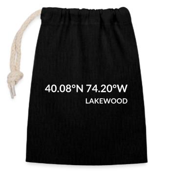 Lakewood, New Jersey, United States Coordinates - Closable cotton gift bag (14x20cm) - black - Front