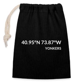 Yonkers New York United States Coordinates - Closable cotton gift bag (14x20cm) - black - Front