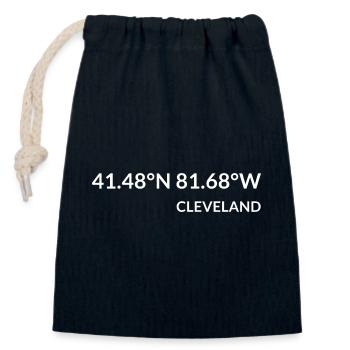 Cleveland Ohio USA Koordinaten - Verschließbarer Geschenkbeutel aus Baumwolle (14x20cm) - Navy - Vorne