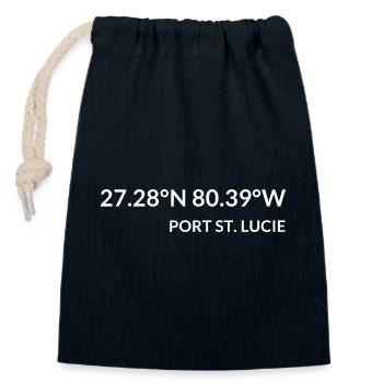 Port St. Lucie Florida USA Koordinaten - Verschließbarer Geschenkbeutel aus Baumwolle (14x20cm) - Navy - Vorne