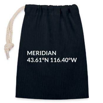 Coordonnées Meridian, Idaho, États-Unis - Sac cadeau en coton avec cordon (14 x 20 cm) - bleu marine - Devant