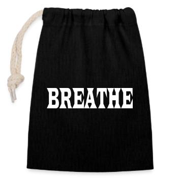 live freely - Closable cotton gift bag (14x20cm) - black - Front