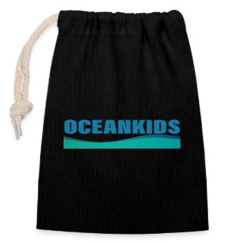 OCEANKIDS - Sac cadeau en coton avec cordon (14 x 20 cm) - noir - Devant