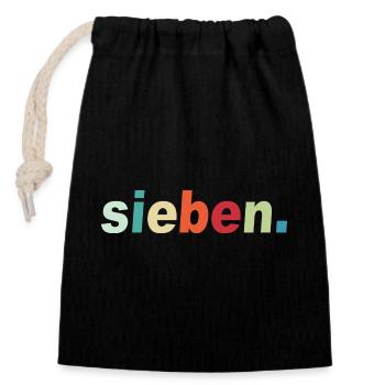 7th Birthday Child Gift - Closable cotton gift bag (14x20cm) - black - Front