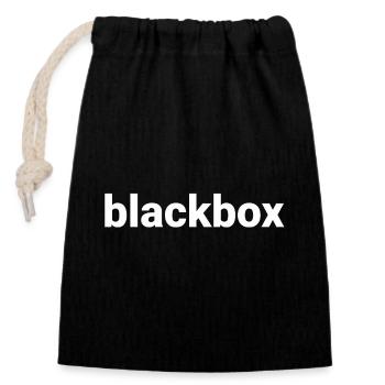 Blackbox System Black Box - raffstaff ® - Verschließbarer Geschenkbeutel aus Baumwolle (14x20cm) - Schwarz - Vorne