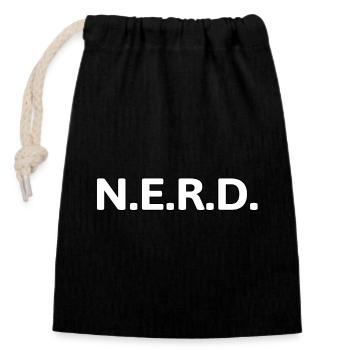 Nerd white Chippie Dork Geek Hacker - raffstaff ® - Closable cotton gift bag (14x20cm) - black - Front