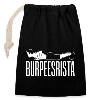 Gym Junkies Burpeesrista Calisthenics Fitness - Closable cotton gift bag (14x20cm) - black - Front