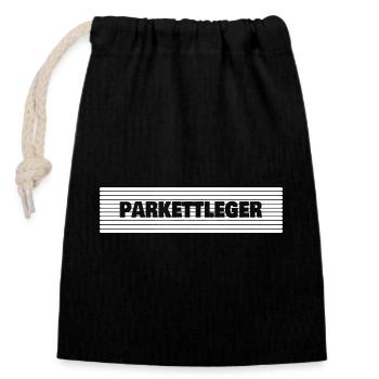 Occupation Parquet Layer - Closable cotton gift bag (14x20cm) - black - Front