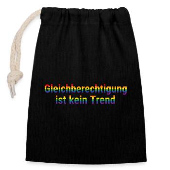 Equality is not a trend - Closable cotton gift bag (14x20cm) - black - Front