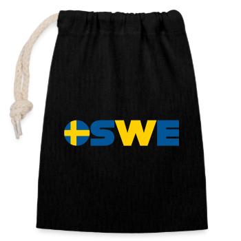 Schweden - Verschließbarer Geschenkbeutel aus Baumwolle (14x20cm) - Schwarz - Vorne