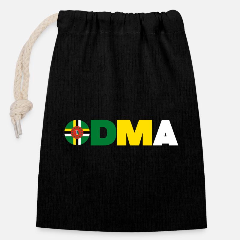 Dominica - Closable cotton gift bag (14x20cm) - black