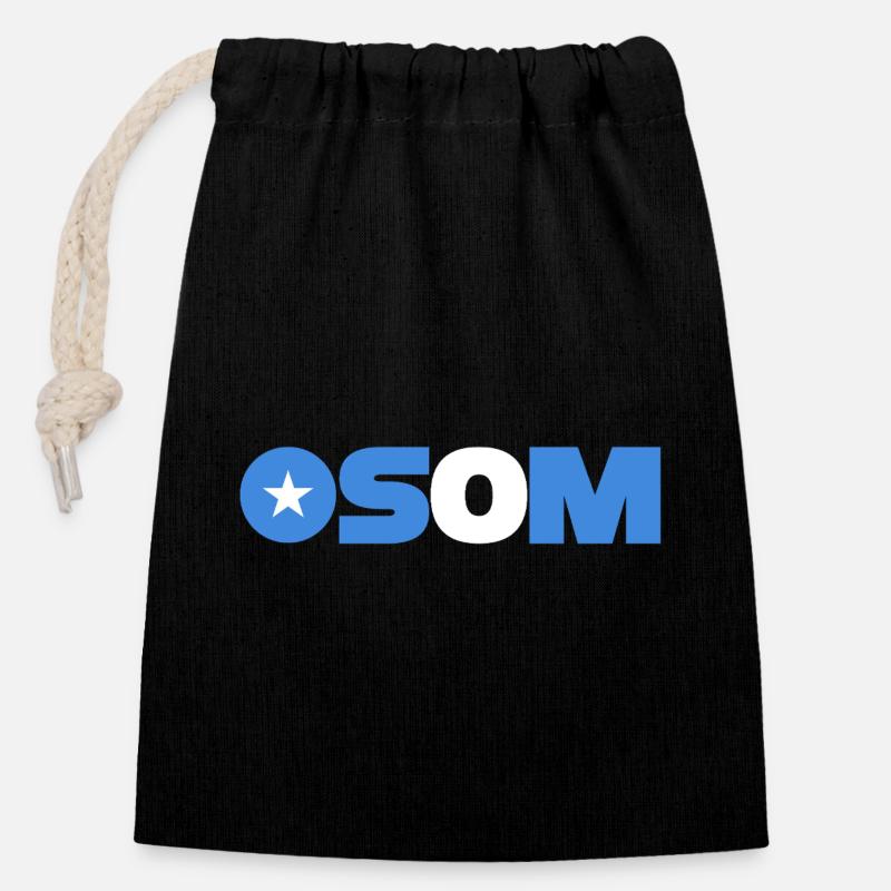 Somalia - Closable cotton gift bag (14x20cm) - black