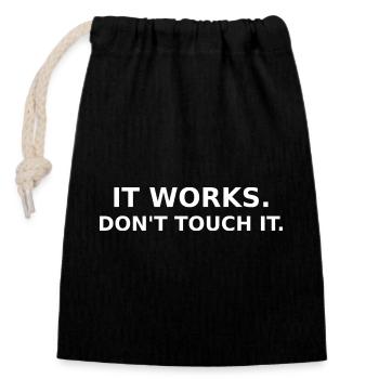 Ça marche - ne touche pas - Dev / IT Shirt - Sac cadeau en coton avec cordon (14 x 20 cm) - noir - Devant
