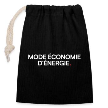 Mode économie d’énergie humour fatigue - Sac cadeau en coton avec cordon (14 x 20 cm) - noir - Devant