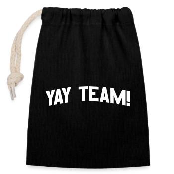 Hourra, l’équipe ! Hourra, équipe de fans de sport sans méfiance - Sac cadeau en coton avec cordon (14 x 20 cm) - noir - Devant