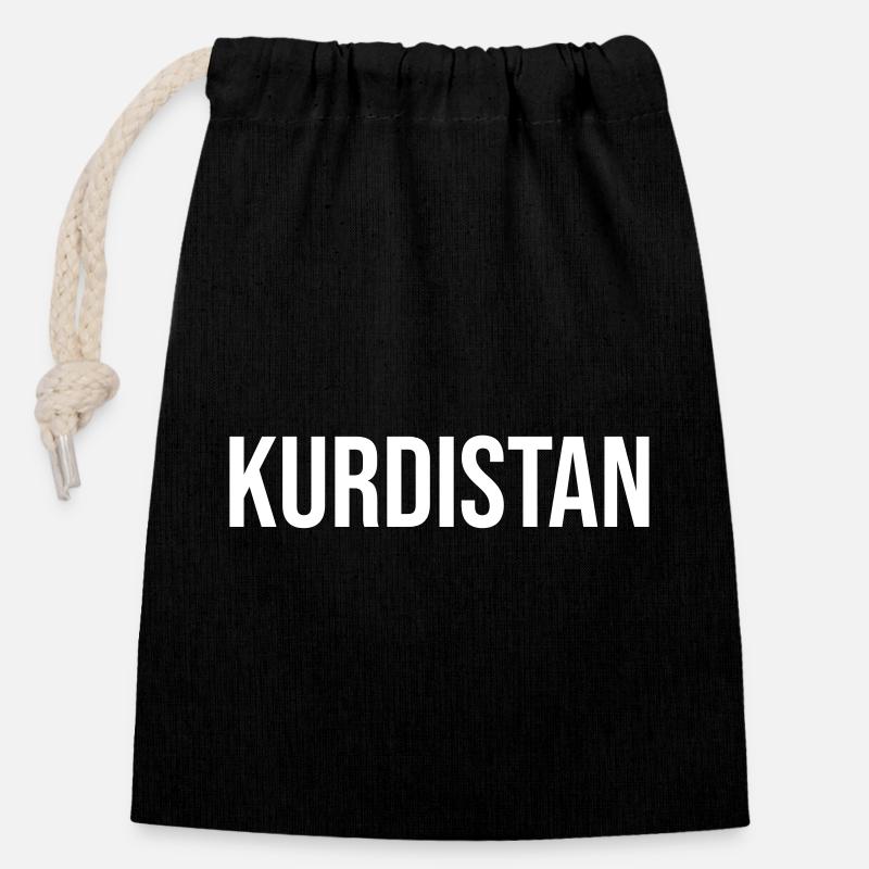 Kurdistan - Closable cotton gift bag (14x20cm) - black