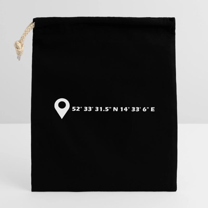 Coordonnées de Francfort (Oder) Sac cadeau en coton avec cordon (14 x 20 cm)