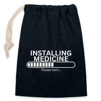 Medicine Installing - Closable cotton gift bag (14x20cm) - navy - Front