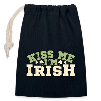 Kleeblatt Irland Irisch St. patrick's day Flagge - Verschließbarer Geschenkbeutel aus Baumwolle (14x20cm) - Navy - Vorne