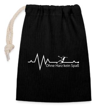 Handball T-Shirt mit Spruch - Verschließbarer Geschenkbeutel aus Baumwolle (14x20cm) - Schwarz - Vorne