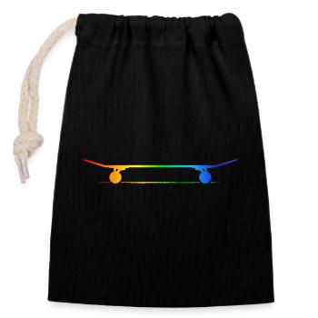 skateboard sk8 rainbow-grind SKATE skateboarder - Verschließbarer Geschenkbeutel aus Baumwolle (14x20cm) - Schwarz - Vorne