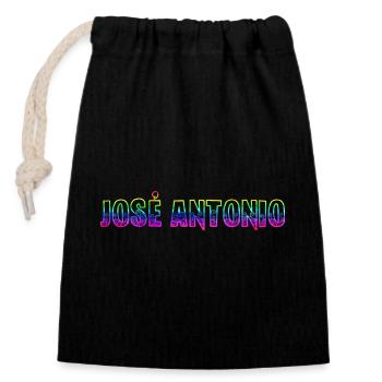 José Antonio RS Rainbow - Closable cotton gift bag (14x20cm) - black - Front