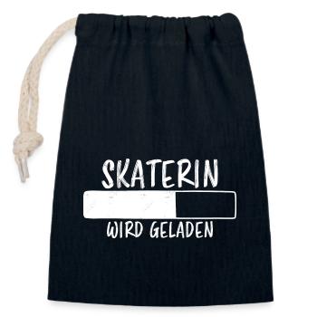 Skaterin Spruch Skating Lustiges Skaterin Geschenk - Verschließbarer Geschenkbeutel aus Baumwolle (14x20cm) - Navy - Vorne