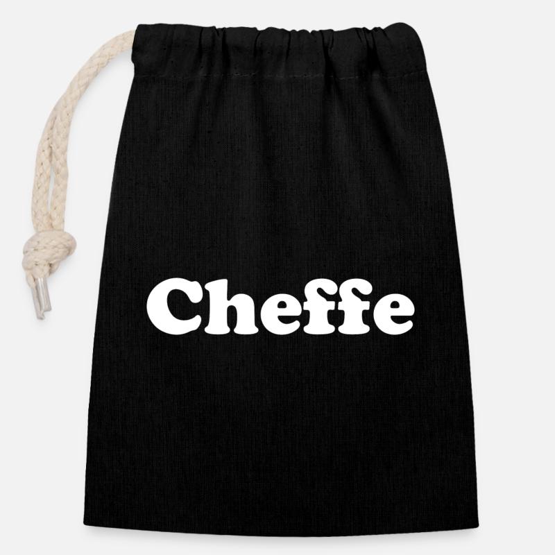 Cheffe - Closable cotton gift bag (14x20cm) - black
