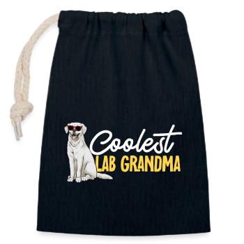 White Labrador Retriever White Lab - Closable cotton gift bag (14x20cm) - navy - Front