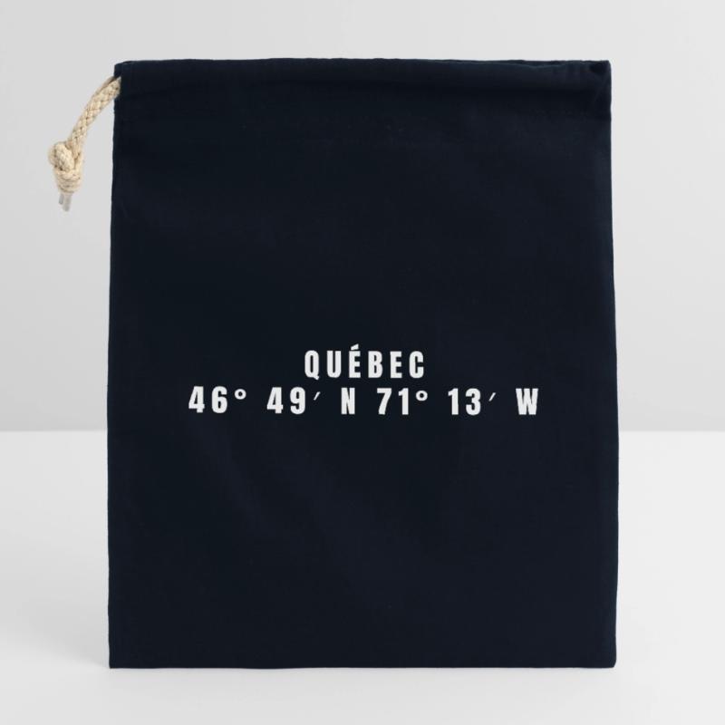 Quebec Canada Coordinates Closable cotton gift bag (14x20cm)
