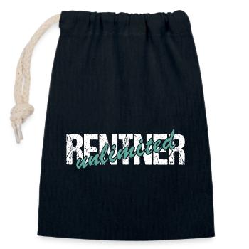 Rentner unlimited - Verschließbarer Geschenkbeutel aus Baumwolle (14x20cm) - Navy - Vorne