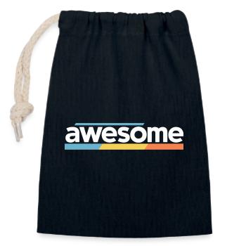 Conception typographique impressionnante - Sac cadeau en coton avec cordon (14 x 20 cm) - bleu marine - Devant