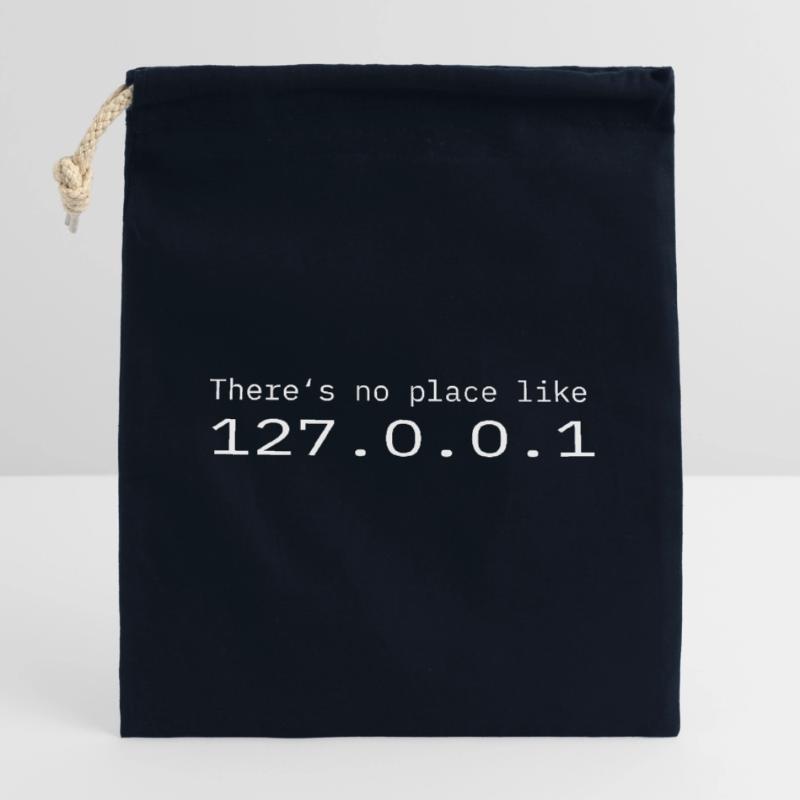 Programmer Nerd IT No place like Localhost Closable cotton gift bag (14x20cm)