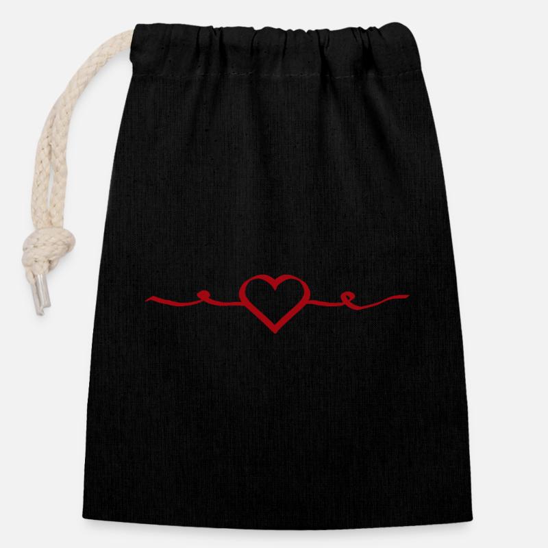 rotes herz rot Geschenk Valentinstag - Verschließbarer Geschenkbeutel aus Baumwolle (14x20cm) - Schwarz