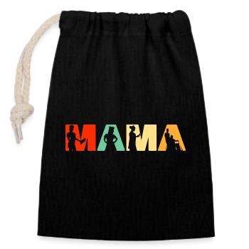 Mama Nurse Retro Vintage Silhouette Slogan - Closable cotton gift bag (14x20cm) - black - Front