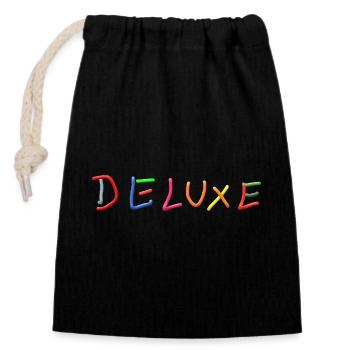 Deluxe Rainbow Lettering - Closable cotton gift bag (14x20cm) - black - Front