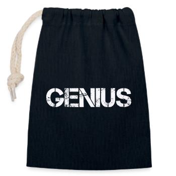 Genius - Closable cotton gift bag (14x20cm) - navy - Front