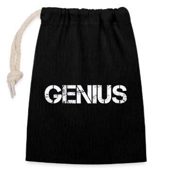 Genius - Closable cotton gift bag (14x20cm) - black - Front