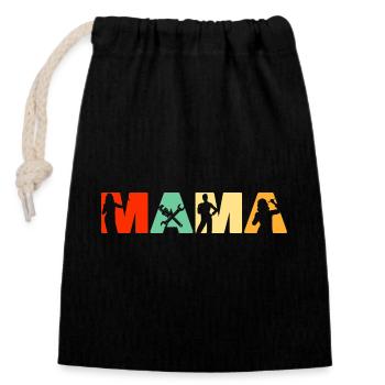 Mama Mechanic Retro Silhouette Typografie - Verschließbarer Geschenkbeutel aus Baumwolle (14x20cm) - Schwarz - Vorne
