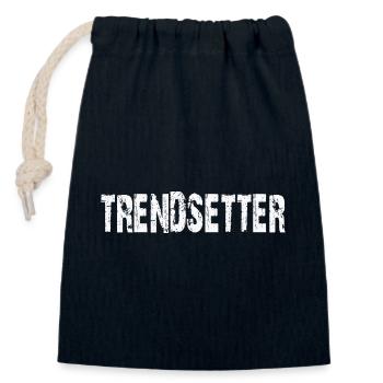 Pionnier de tendances - Sac cadeau en coton avec cordon (14 x 20 cm) - bleu marine - Devant