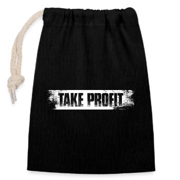 Take profit Stock Market Stock Market Trader - Closable cotton gift bag (14x20cm) - black - Front