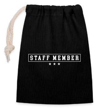 staff member - Closable cotton gift bag (14x20cm) - black - Front