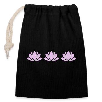 Lotus Flower Lotus Flower Violet Flower Flower Yoga - Closable cotton gift bag (14x20cm) - black - Front