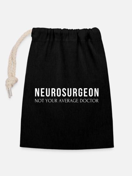 Neurochirurg – kein durchschnittlicher Arzt - Verschließbarer Geschenkbeutel aus Baumwolle (14x20cm) - Schwarz