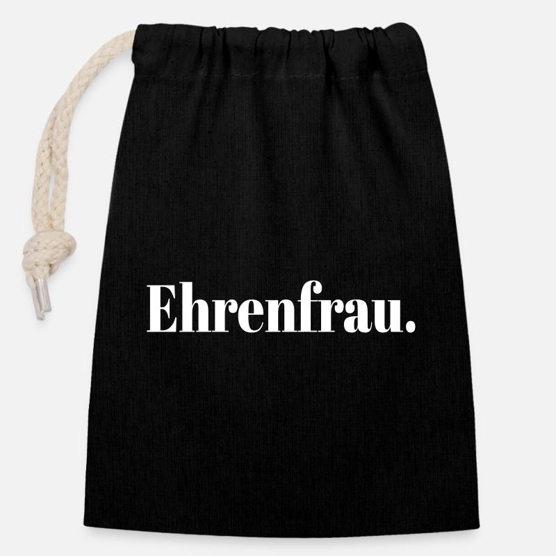 EHRENFRAU PARTNER DESIGN - Verschließbarer Geschenkbeutel aus Baumwolle (14x20cm) - Schwarz